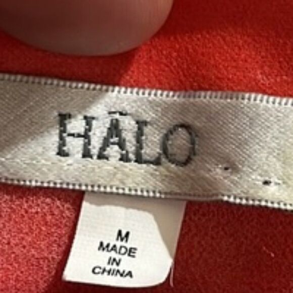 HALO Women's Ombré Dip Dye Button Tab Sleeve Sheer Blouse in Coral Size Medium - Picture 10 of 12